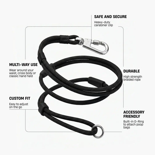 Hands Free Leash - Black
