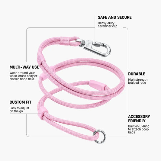 Hands Free Leash - Pink