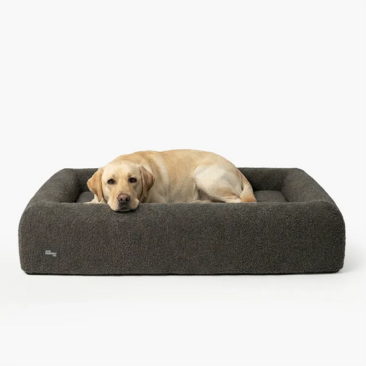 Premium Orthopedic Memory Foam Dog Bed - Brown Bouclé (Small) (LP)