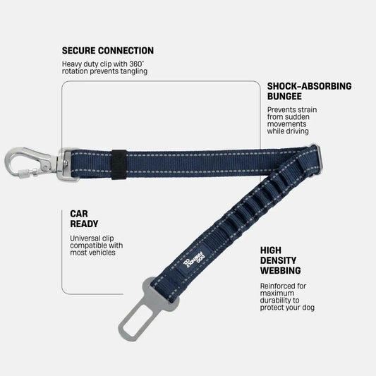 Dog Seat Belt - Navy Blue