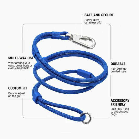Hands Free Leash - Classic Blue