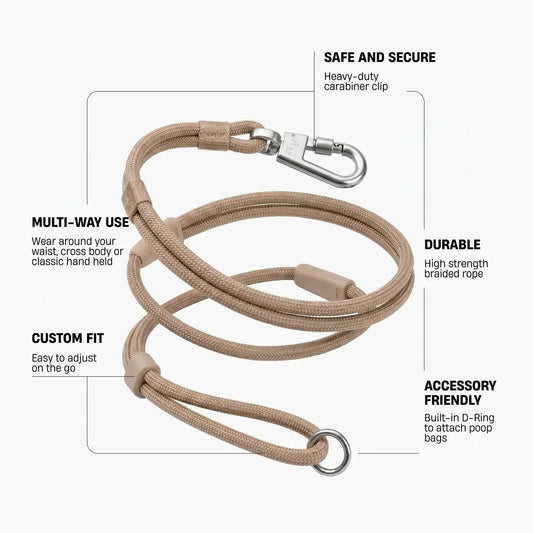 Hands Free Leash - Brown