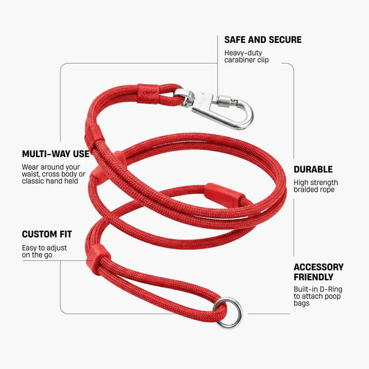 Hands Free Leash - Red