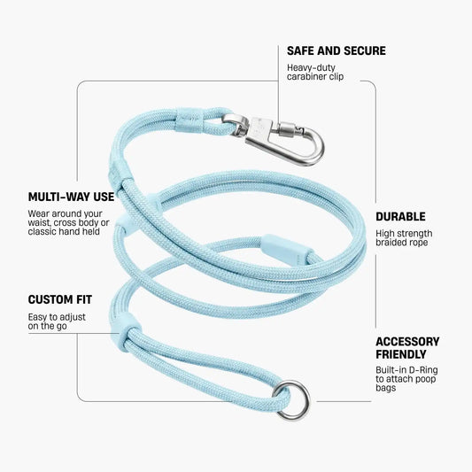 Hands Free Leash - Sky Blue
