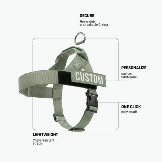 Personalised Dog Harness - Khaki