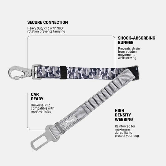 Dog Seat Belt - Grey Camo