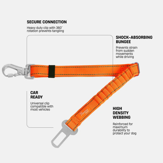 Dog Seat Belt - Hi-Vis Orange