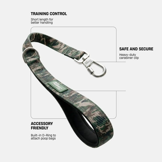 Short Trainer Dog Leash - Green Camo