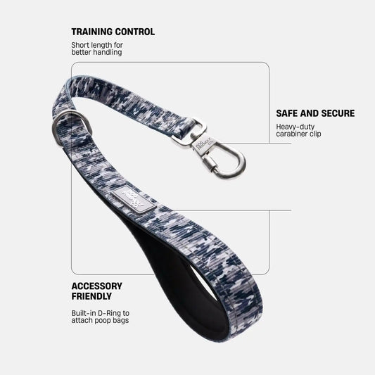 Short Trainer Dog Leash - Grey Camo
